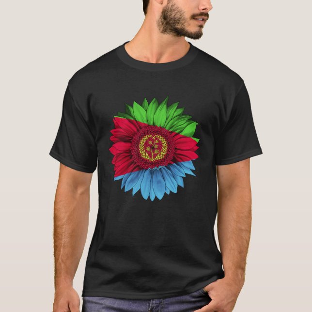 Camiseta Eritrea Flag Sunflower Eritrean Roots Proud Patrio (Frente)