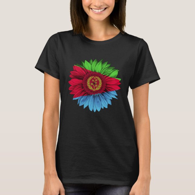 Camiseta Eritrea Flag Sunflower Eritrean Roots Proud Patrio (Frente)