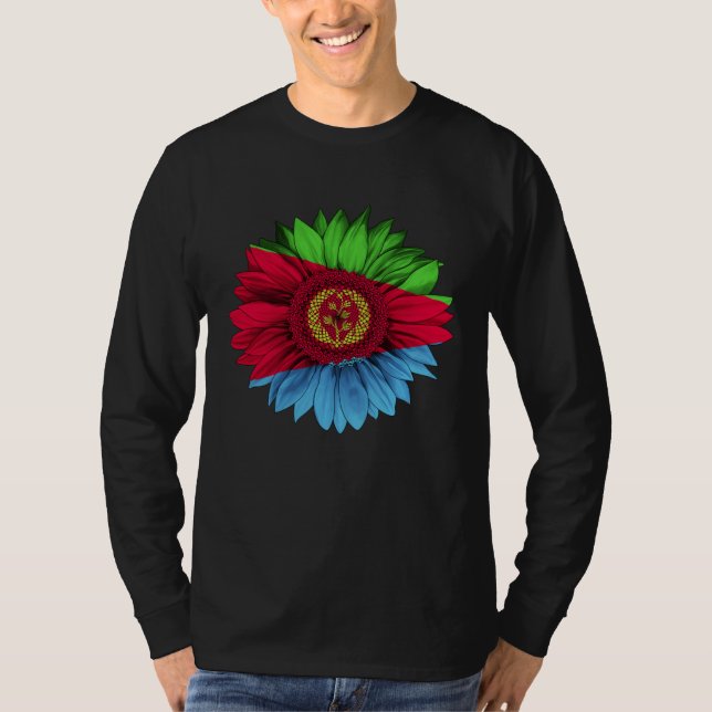 Camiseta Eritrea Flag Sunflower Eritrean Roots Proud Patrio (Frente)