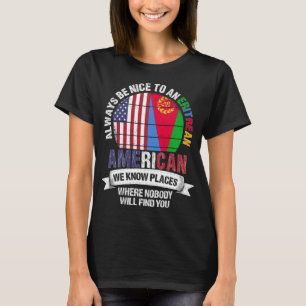 Camiseta Eritreia Americana Conhecemos Lugares Sinalizador 