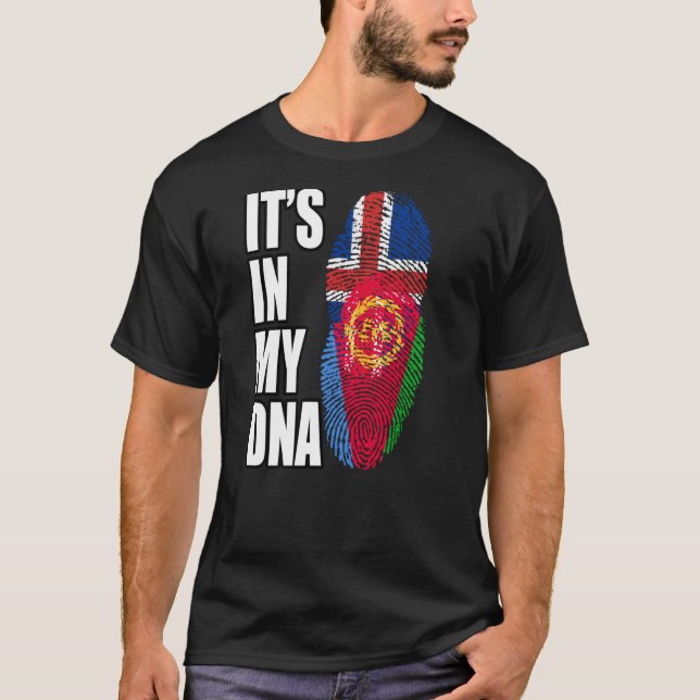 Camiseta Eritreia E Islandês Misturam DNA Heritage (Frente)