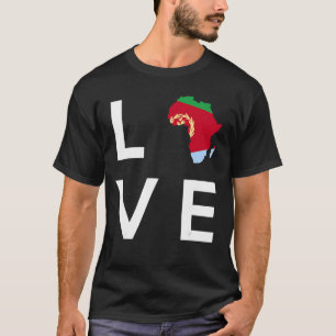Camiseta Eritreia Flag Love Africa Continent Silhouette for
