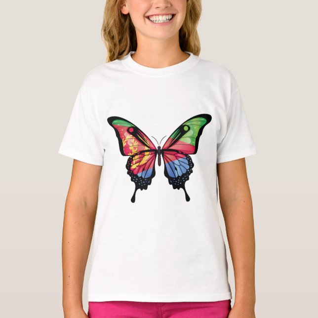 Camiseta Eritreia Swallowtail Flag Sticker (Frente)
