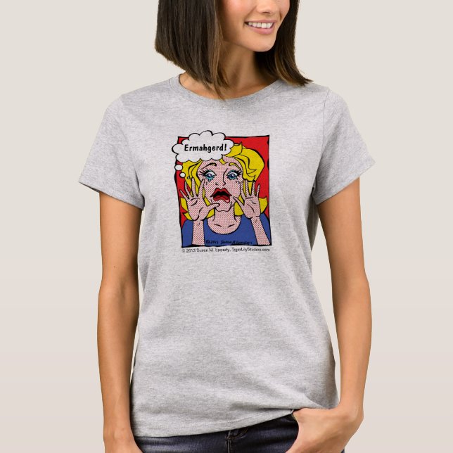Camiseta Ermahgerd! Pop Art / Estilo de Bloco de BD Garota  (Frente)