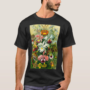 Camiseta Ernst Haeckel Vintage Orquídea Botânica Biológica