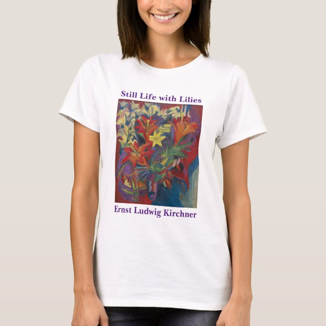 Camiseta Ernst Ludwig Kirchner Ainda vive com lírios (Frente)