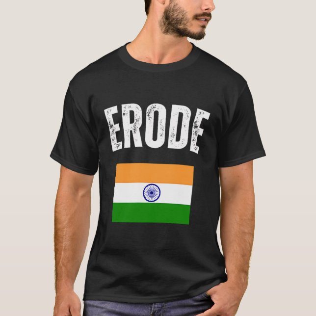 Camiseta Erode India Flag Viagem Souvenir Indian (Frente)