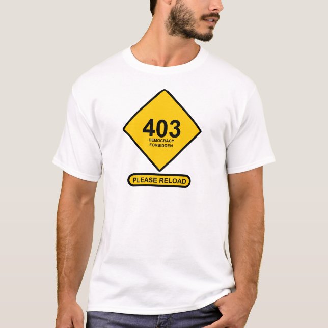 Camiseta Erro 403: Democracia Proibida (Frente)