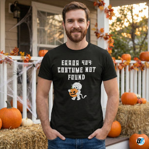 Camiseta Erro 404 Fantasia Não Encontrada Funny Halloween M