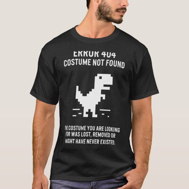 Camiseta Erro 404 Figurino Não Encontrado Figurino De Hallo (Frente)