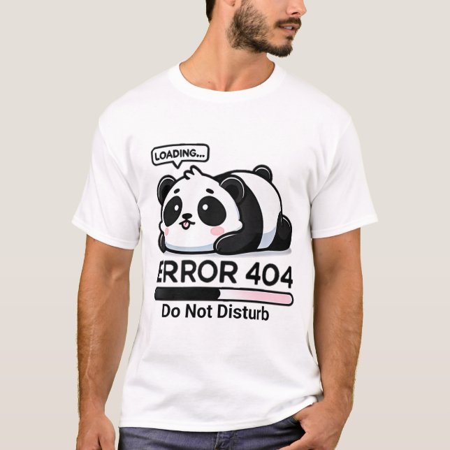 Camiseta Erro Bonito 404 Panda T-Shirt Engraçado Bateria Ba (Frente)