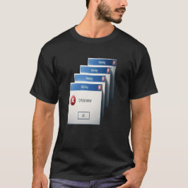 Camiseta Erro Crítico — Gráfico de Caixas de Alerta do Retr