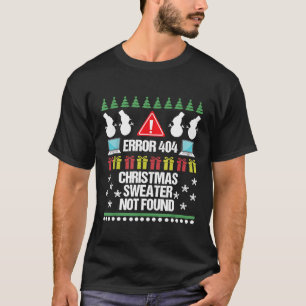 Camiseta Erro de computador 404 Sweater de Natal Feio não e