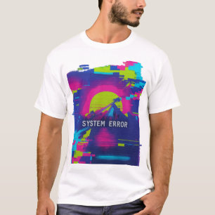 Camiseta ERRO DE SISTEMA – Glitch Sunset Mountains
