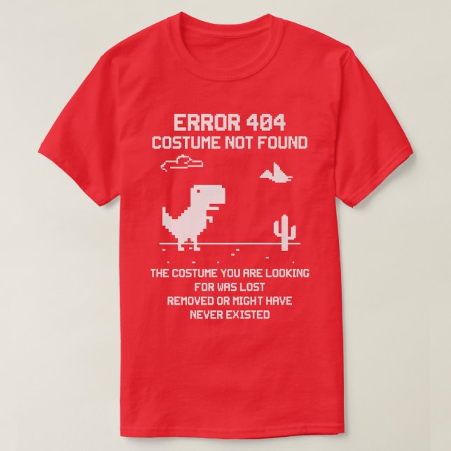 Camiseta Erro do Dinossauro 404 Figurume Não Encontrado Cód (Frente do Design)