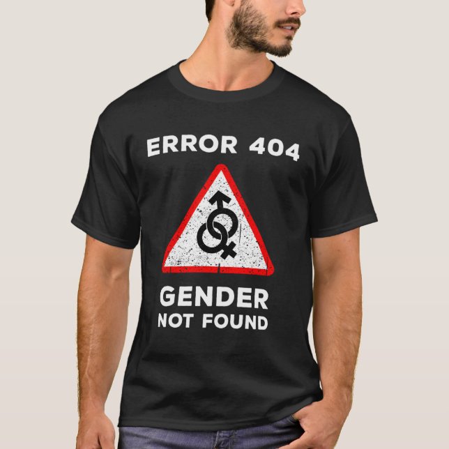 Camiseta Erro Engraçado 404 Gênero Não Encontrado Gender Bo (Frente)