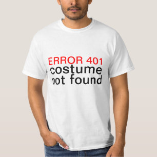 Camiseta Erro não encontrado 401 do traje do Dia das Bruxas