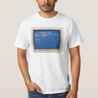 Camiseta Erro Retro DOS: C:\>HUMAN.EXE