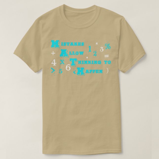 Camiseta Erros De Oferta De Matemática Permitem Pensar Em A (Frente do Design)