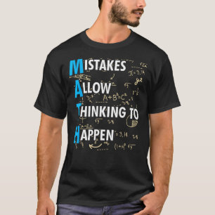 Camiseta Erros Matemáticos Permitem Pensar Em Acontecer Mat