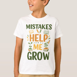 Camiseta Erros Me Fazem Crescer Mentalidade Motivacional em