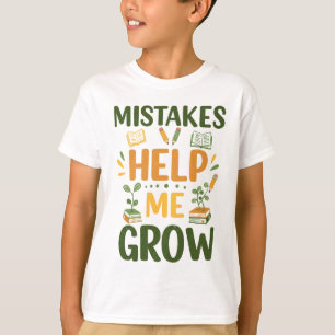 Camiseta Erros Me Fazem Crescer Mentalidade Motivacional em