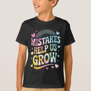 Camiseta Erros nos ajudam a crescer Gravata Groovy Arco-íri