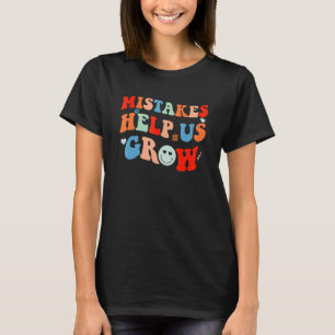 Camiseta Erros nos Fazem Crescer Professores Retro Positivo