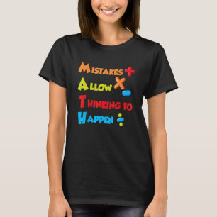 Camiseta Erros permitem pensar em matemática matemática