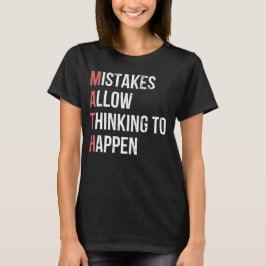 Camiseta Erros Permitem que o Pensamento Divirta a Matemáti