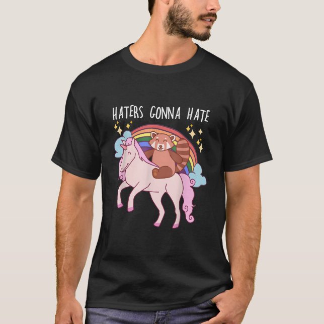 Camiseta Ers Gonna E Red Panda Riding Unicorn (Frente)