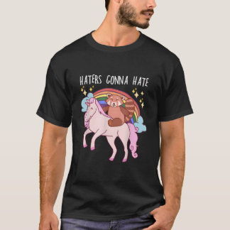 Camiseta Ers Vai Ser Um Panda Vermelho Montando Um Unicórni