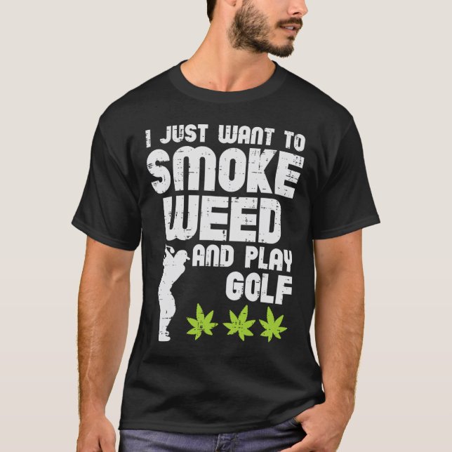 Camiseta Erva De Fumaça Joga Golfe Golfe ThGolfer Stoner (Frente)