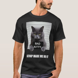 Camiseta Erva-dos-gatos Me Fez Fazer Isso Ca para Gato Pa