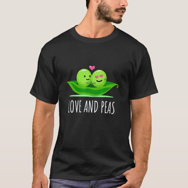 Camiseta Ervilhas Doces Ervilhas E Amor Vegano Pun Vegetari (Frente)