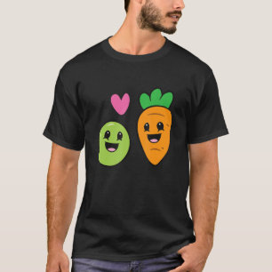 Camiseta Ervilhas E Carroçaria Com Par De Comida De Ervilha
