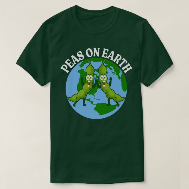 Camiseta Ervilhas Na Terra, Vegan Da Paz E Vegetariana (Frente do Design)