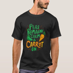 Camiseta Ervilhas Romaina Calma Cenoura Engraçado Vegano Le