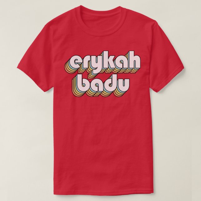 Camiseta Erykah Badu Retro Rainbow Tipografia Estilo Desvan (Frente do Design)