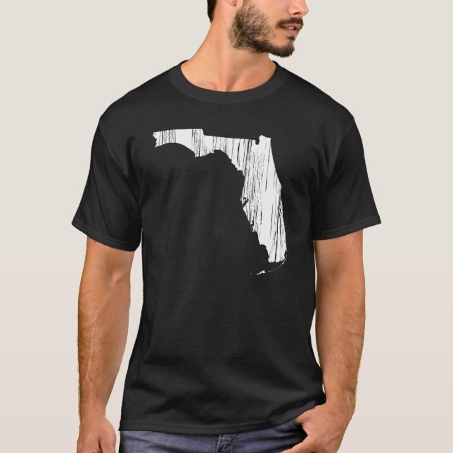 Camiseta Esboço afligido do estado de Florida (Frente)