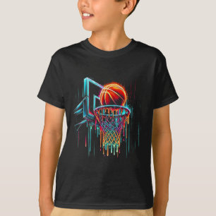 Camiseta Esboço Colorido Pingando Cor Splash Hoop Net Dri