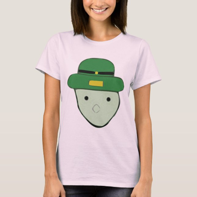 Camiseta Esboço colorido verde Meme do Leprechaun (Frente)