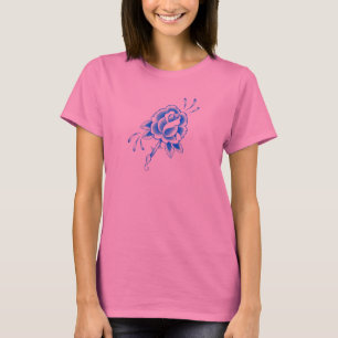 Camiseta Esboço cor-de-rosa