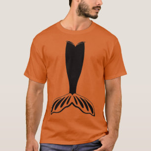 Camiseta Esboço da Cauda da Sereia Cortada SIlohouette com 