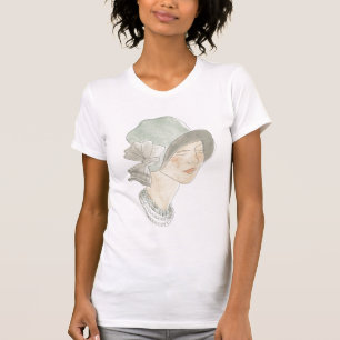 Camiseta Esboço da Moda da Flapper - Mulher com chapéu
