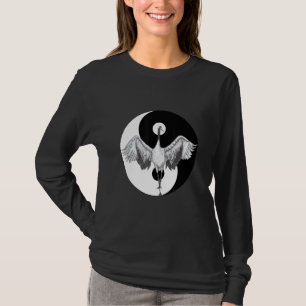 Camiseta Esboço da Pose do Grou do Tai Chi