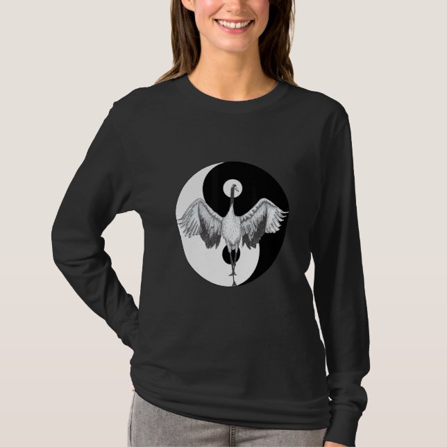 Camiseta Esboço da Pose do Grou do Tai Chi (Frente)