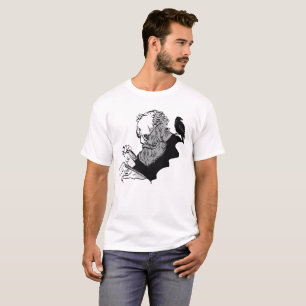 Camiseta Esboço de Acadêmico Sombrio com Arte de Corvo