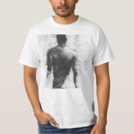 Camiseta Esboço de carvão da figura virada para fora