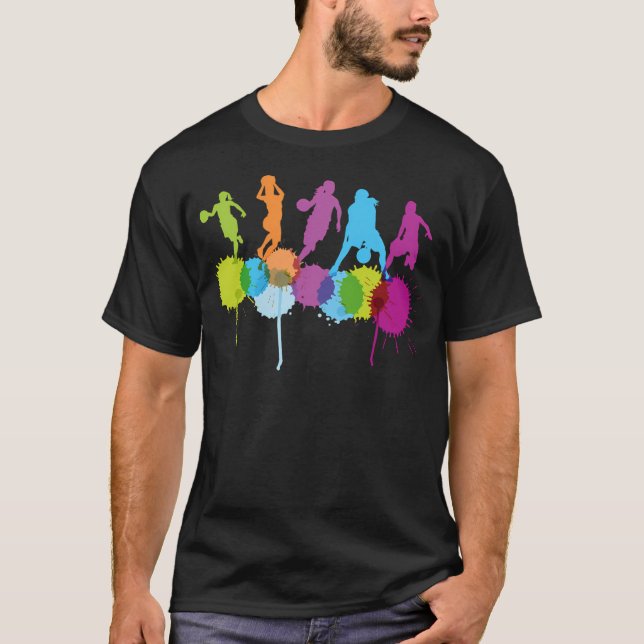 Camiseta Esboço de Cores no Basquete (Frente)